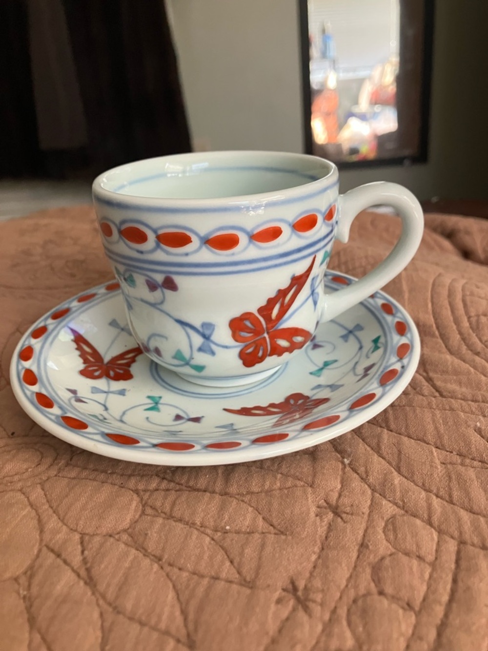 Vintage Japanese Imari Porcelain Teacup and Saucer
